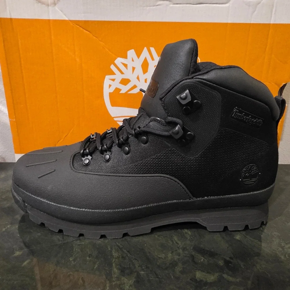 Timberland Mens Euro‎ Hiker Shell Toe Boots Black Waterproof A631F 10
